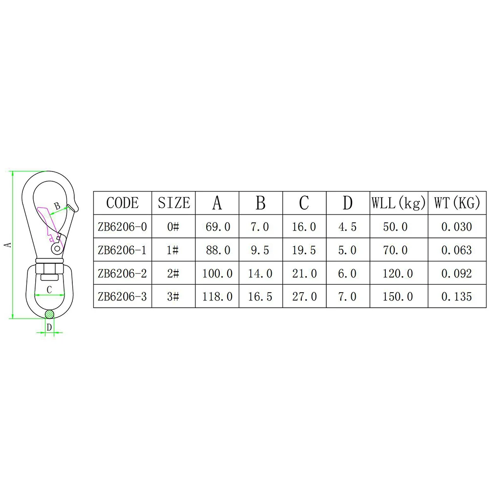 Brand New 316 Stainless Steel Swivel Snap Hook For Flagpole Rope Flag Pole Clips Diving Clips Spring Hooks Keychains Boat Ropes