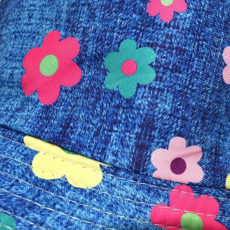 Sombrero de pescador con estampado Floral para mujer, gorro de pescador de Panamá con flores ámbar, plegable de doble cara para playa y exteriores, moda de verano