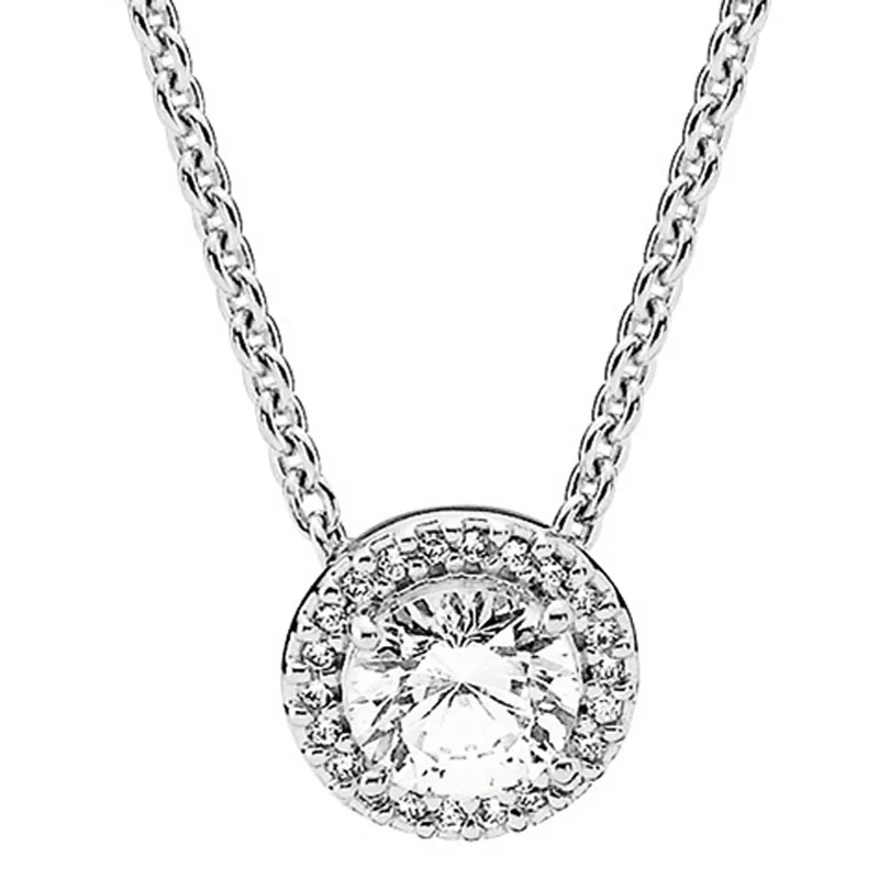 925 Sterling Silver Sparkle Classic Elegance Necklace Earring Set