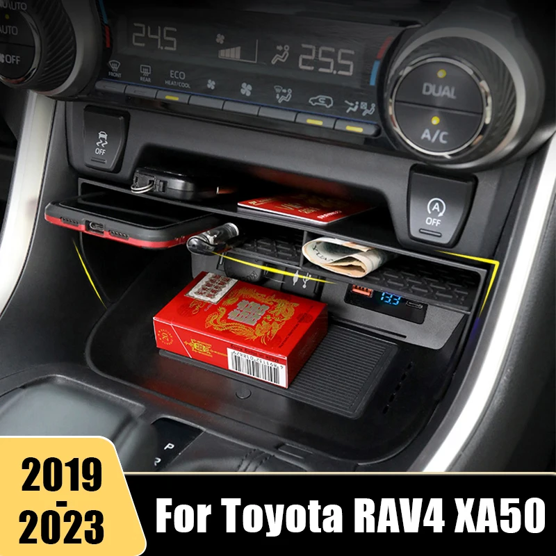 

Для Toyota RAV4 XA50 2019 2020 2021 2022 2023 RAV 4 XA 50, Автомобильный Центральный органайзер для хранения, контейнер, держатель