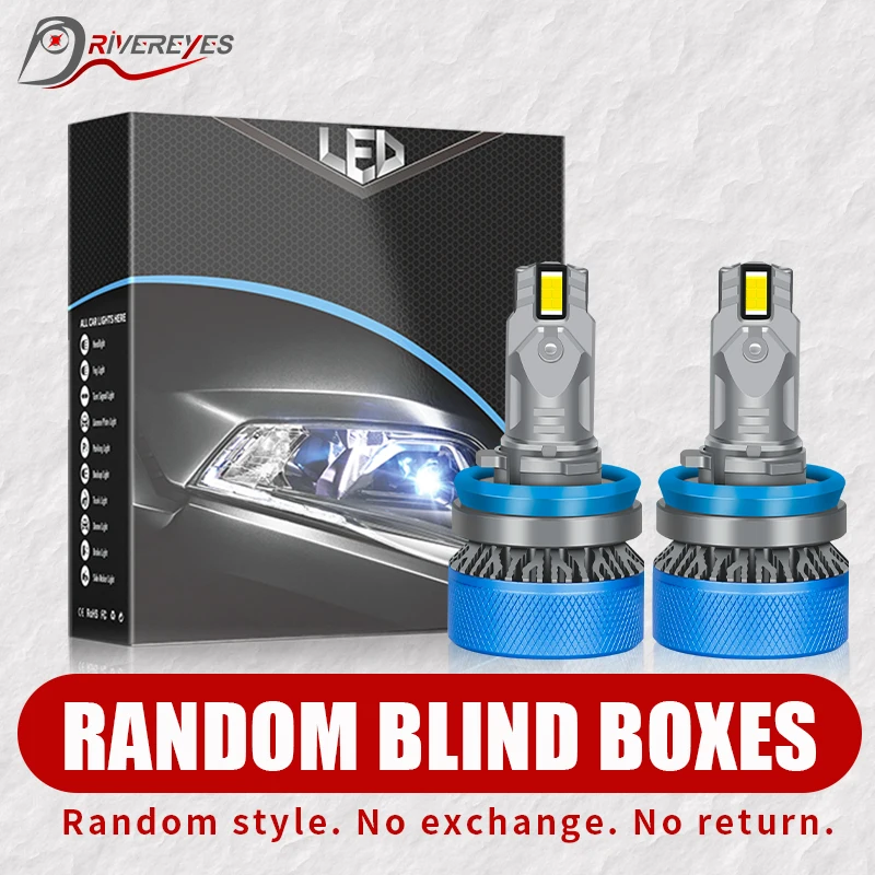 Blind Box Mystery Box 2pc H4 H7 H8 H9 H11LED Headlight 9005 9006 HB3 HB4 9012 HIR2 Car Light Random shipment Dropshipping 6500K