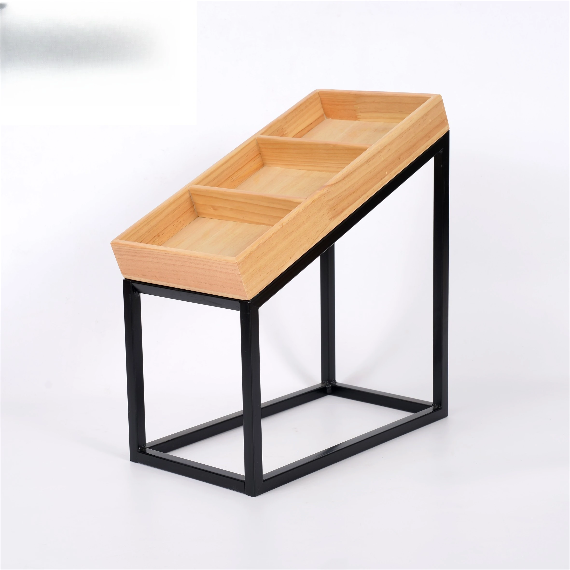 

Pine wood bevel plate display rack, bread, buns, dried fruits, nuts, dates, walnuts, supermarket stacking display