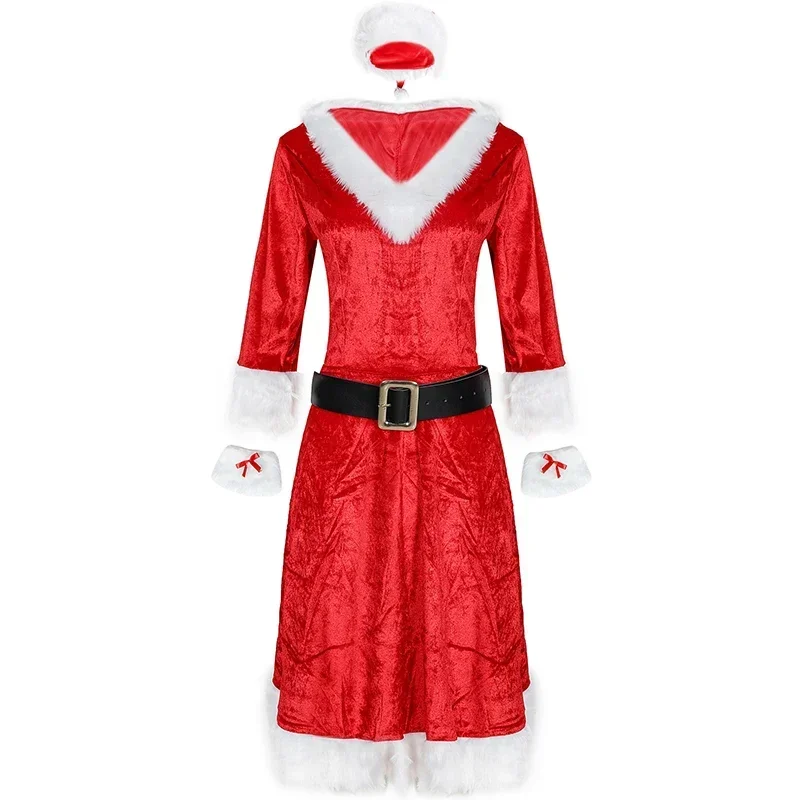 Women Mrs Santa Claus Costume Dress Sexy Christmas Fancy Dresses Cosplay Female Santa Claus Costume