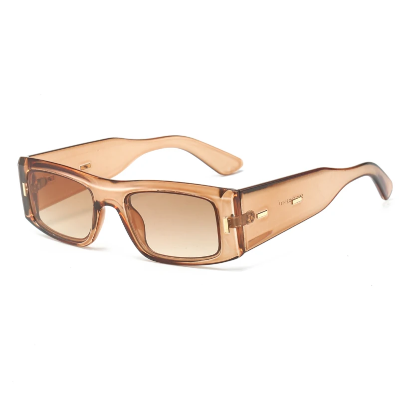 Trending Punk Wide Legs Green Sun Glasses Vintage Square Contrast Color Sunglasses Women Shades UV400 Fashion Leopard Orange Men
