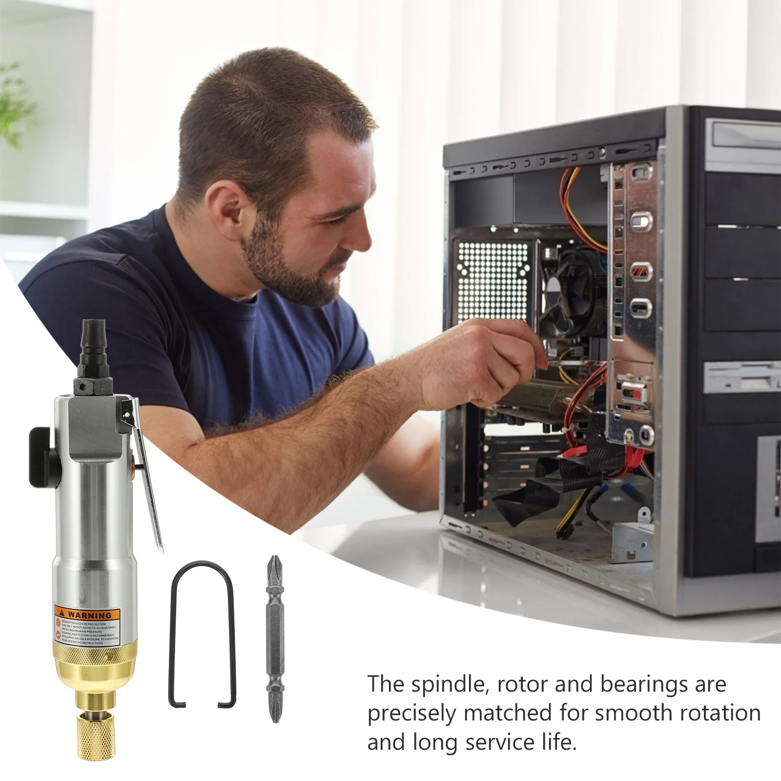 

Industrial Pneumatic Screwdriver with Control High Torque Reversible Rotation for Efficient Screwdriver Automation in