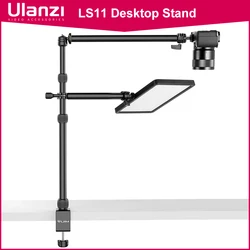 ULANZI LS11 Desk Mount Stand ith Flexible Auxiliary Holding Arm Overhead Camera Webcam Table C-Clamp Ring Light Bracket