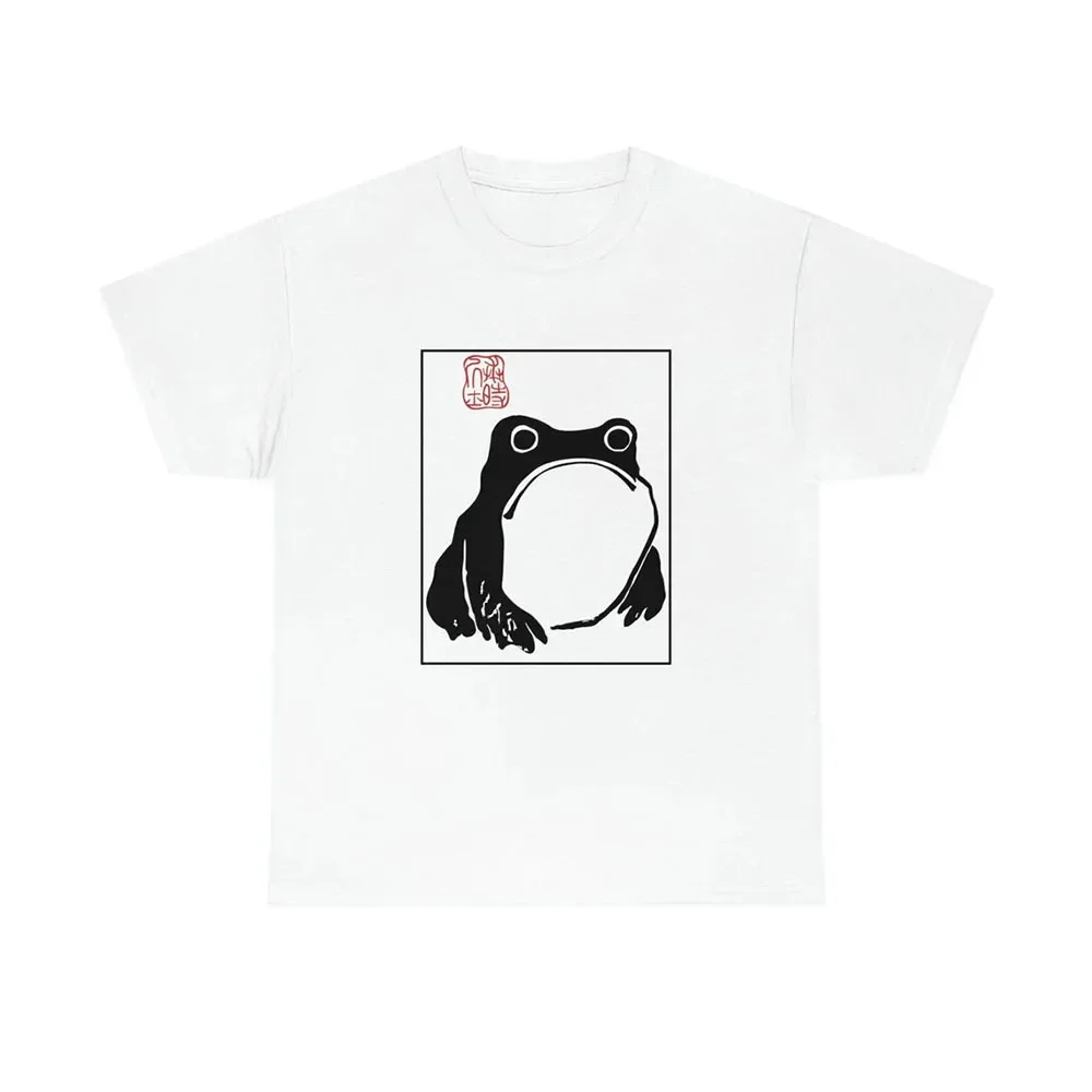 Summer New Arrival Unimpressed Frog Printing Unisex Aesthetic Tshirt Japanese Harajuku Style Vintage Tees Women Grumpy Tops Y2K
