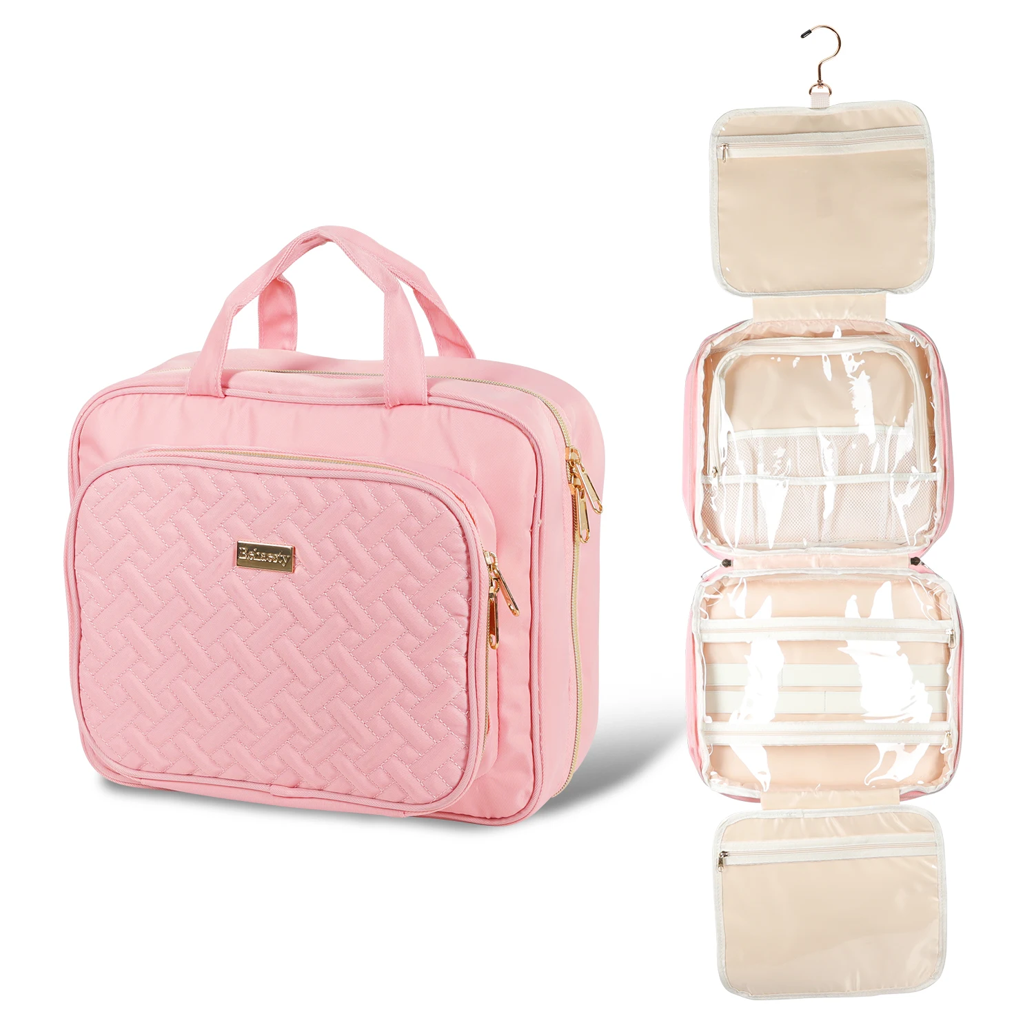 

Portable Toiletry travelbag Durable waterproof with Multi-Functional Organizer Compartments,Foldable&Large-Capacity Makeup Pouch