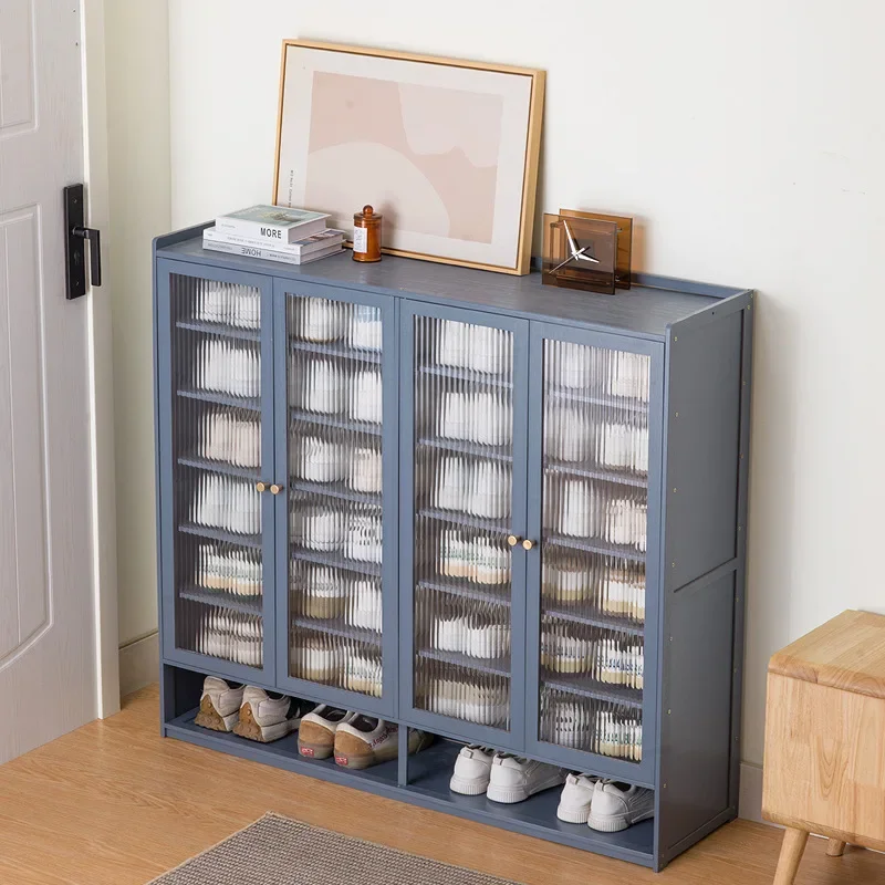 Shoe rack household entrance simple layered baffle storage artifact space saving new 2023 shoe cabinet dust
