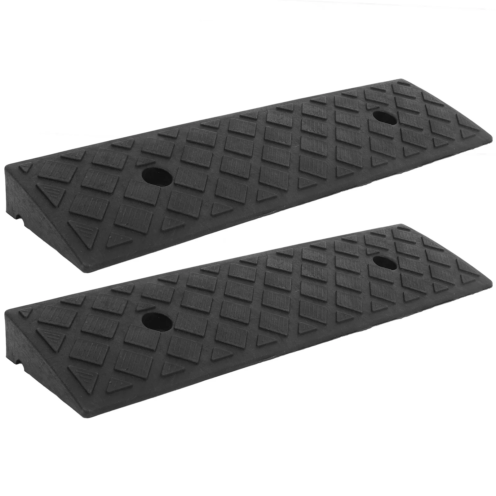 

2Pcs Car Ramp Plastic Durable Threshold Curb Ramp Home Entry Wheelchair Vehicle Loading Ramps Heavy Duty Non Slip Driving