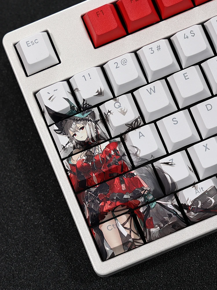 108 Keys/set Arknights Skadi Keycap PBT Dye Subbed Backlit Keycaps Cartoon Anime Gaming Key Caps For ANSI 61 87 104 108 Layout