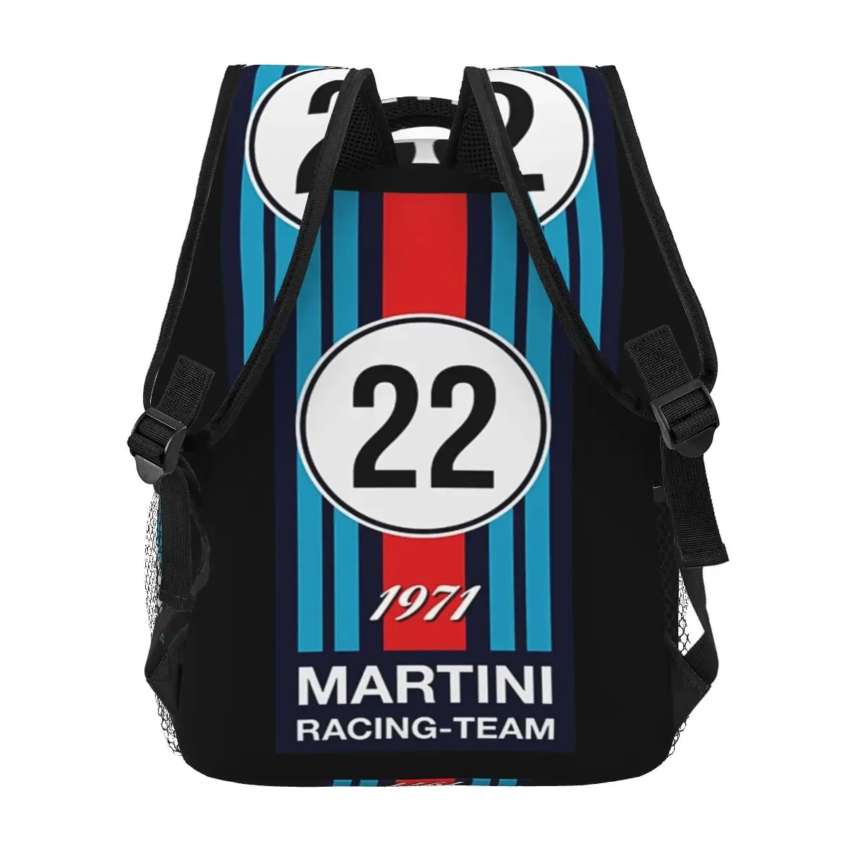 Martini-Porsches Racing Team Backpacks Boys Bookbag Students School Bags Cartoon Laptop Rucksack Shoulder Bag Large Capacity