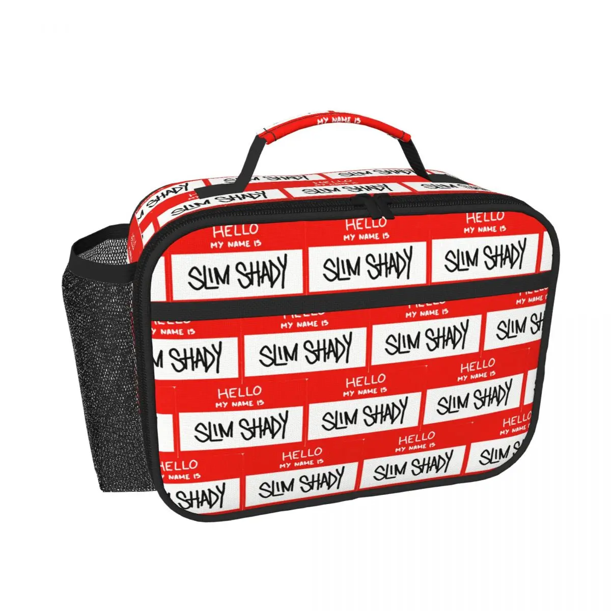 

Hello My Name Is Slim Shady Eminem Insulated Lunch Bag for Women Children Leakproof Food Boxes Thermal Lunch Box Tote