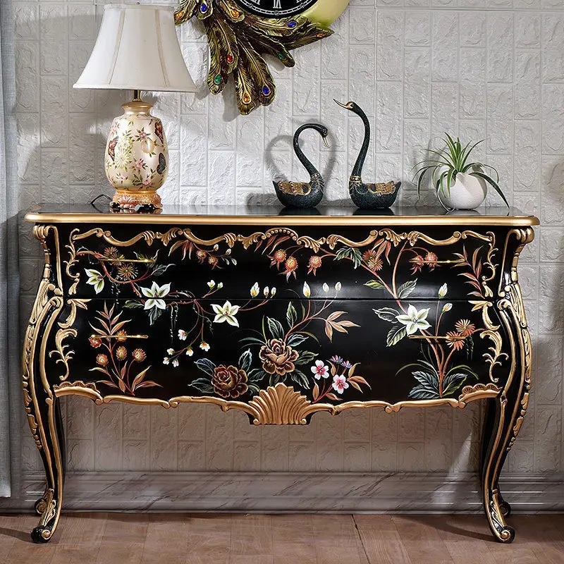 Mobile da portico dipinto europeo e americano, divisorio per foyer, mobile laterale da pranzo, contenitore per corridoio del divano, soggiorno