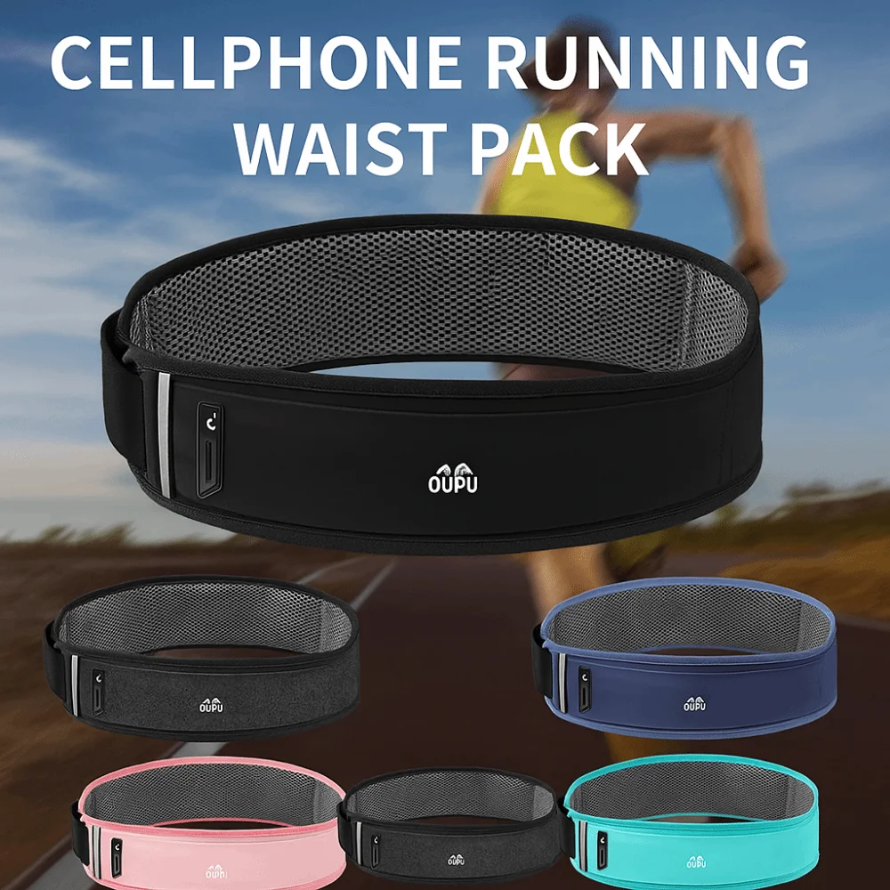 

Ultra-Thin Sport Mobile Waist Bag High Elastic Close Fitting Running Waist Bag Large Capacity Breathable Sports Phone Bag