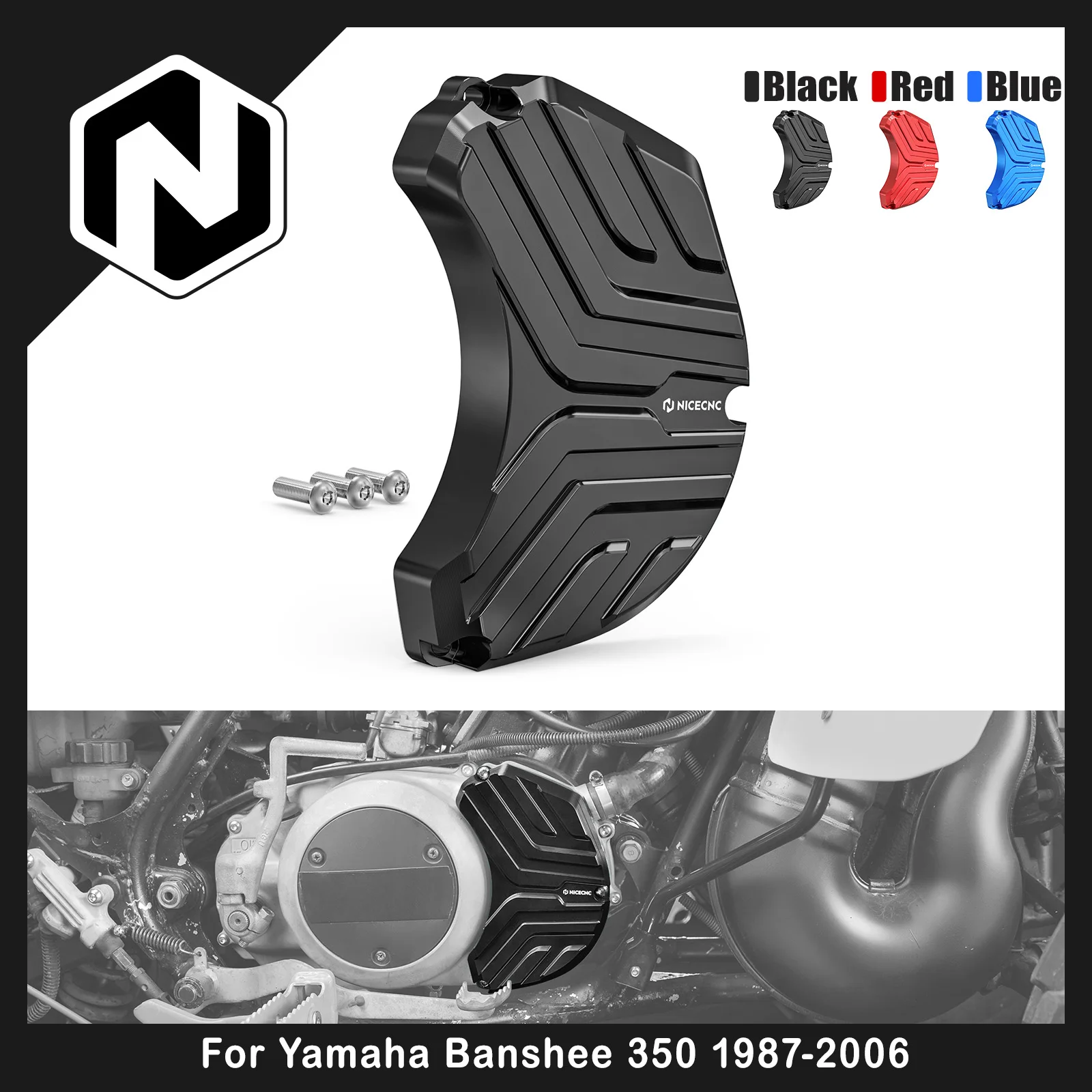 NICECNC Water Pump Cover Guard Protector For Yamaha Banshee 350 1987-2006 ATV Accessories Aluminum 2GU-15416-00-00 CNC-Machined