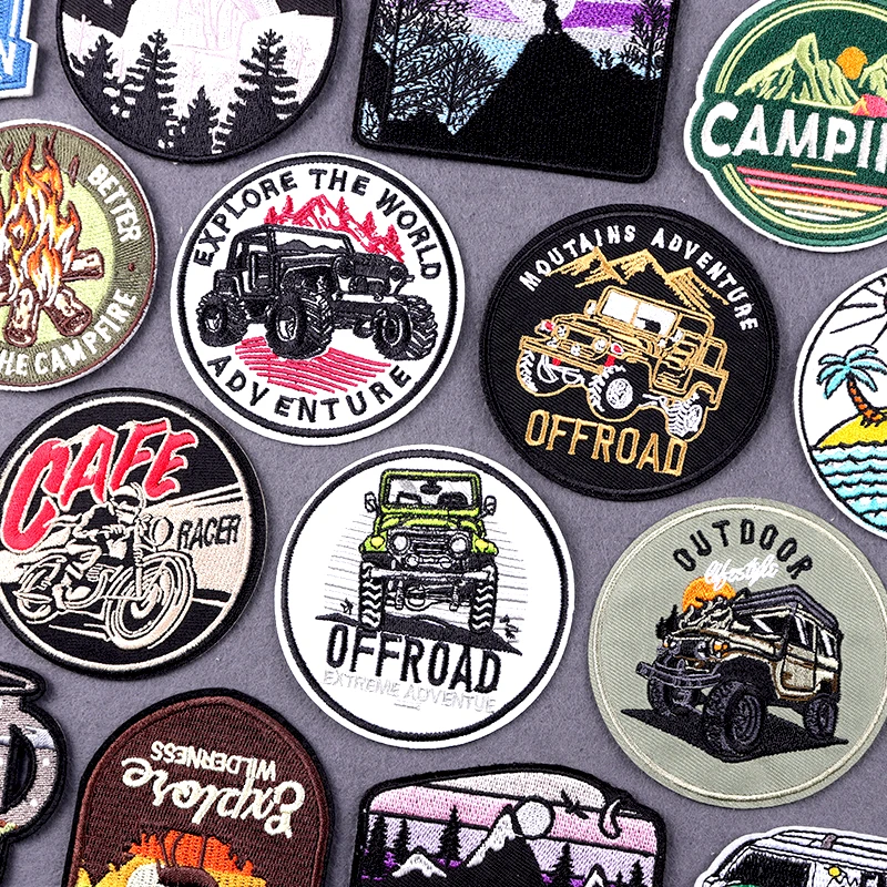 Wilderness Outdoor Embroidery Patches for Clothing Iron on Patches on Clothes Camping Adventure Patch for Clothes Sticker Badges