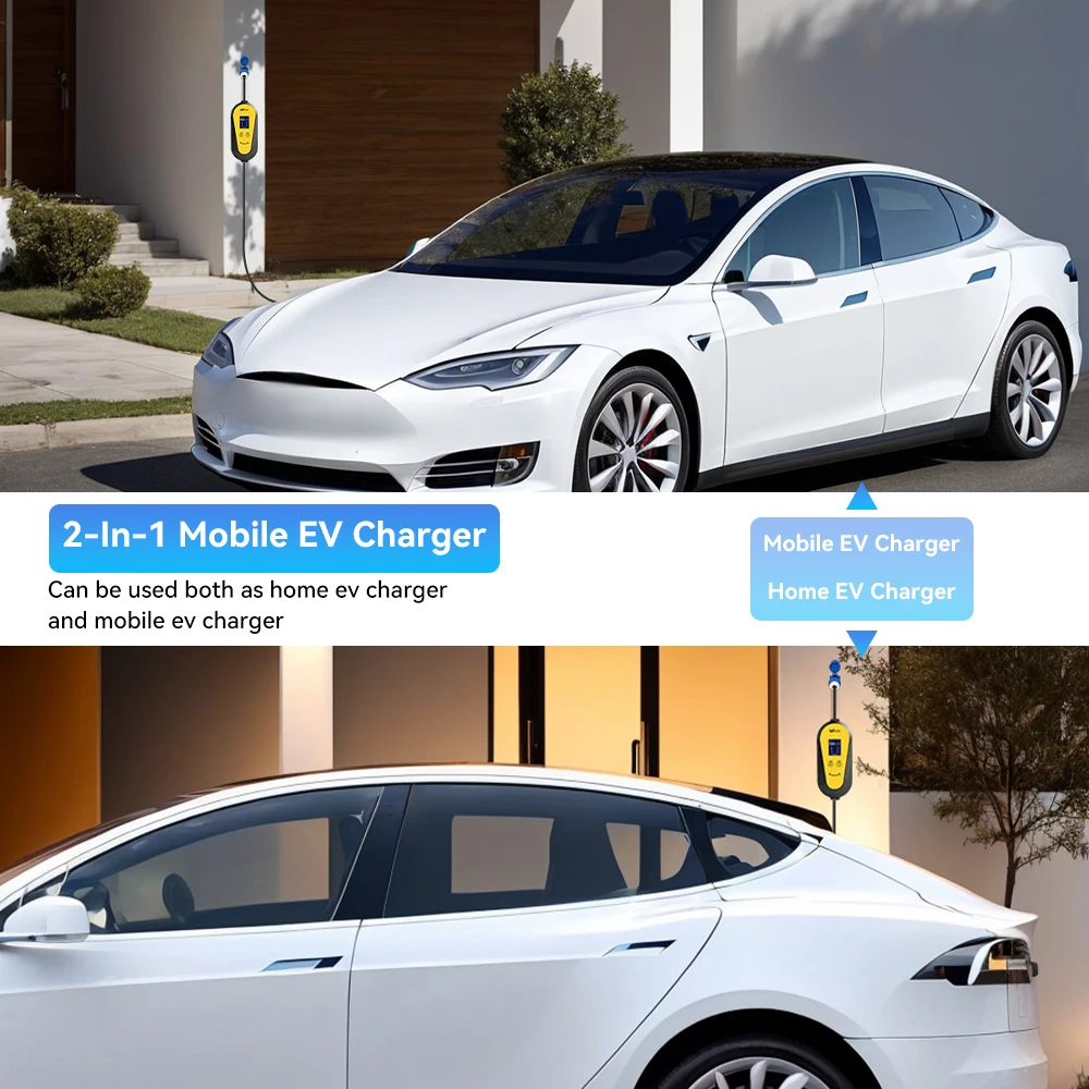 JDMEX 7KW EV Charger Portable Type2 GB/T 32A 1Phase EVSE Wallbox Charging for Electric Vehicle With Wireless APP Control Type1
