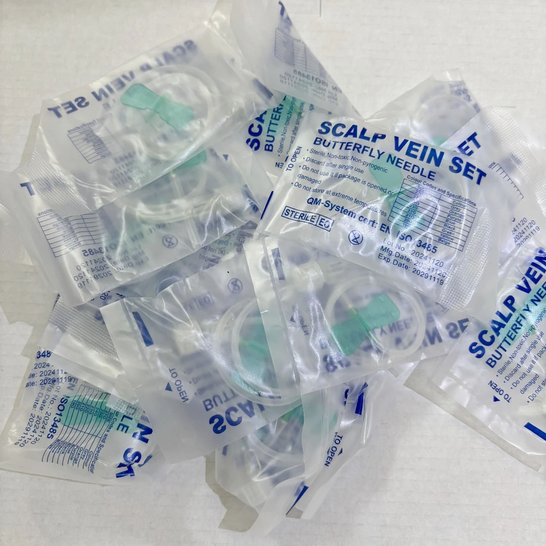 Agulha descartável para animais de estimação, 100, asas duplas, borboleta, para infusão, conjunto estéril de veias do couro cabeludo, 21g, 23g, 25g