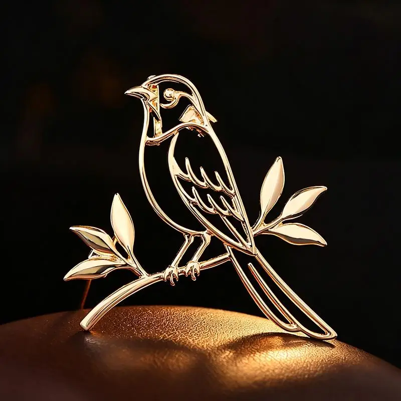 Gold Tone Hollow Bird Hair Claw Polished Metallic Finish Perfect For Daily Wear Weddings Parties Dates