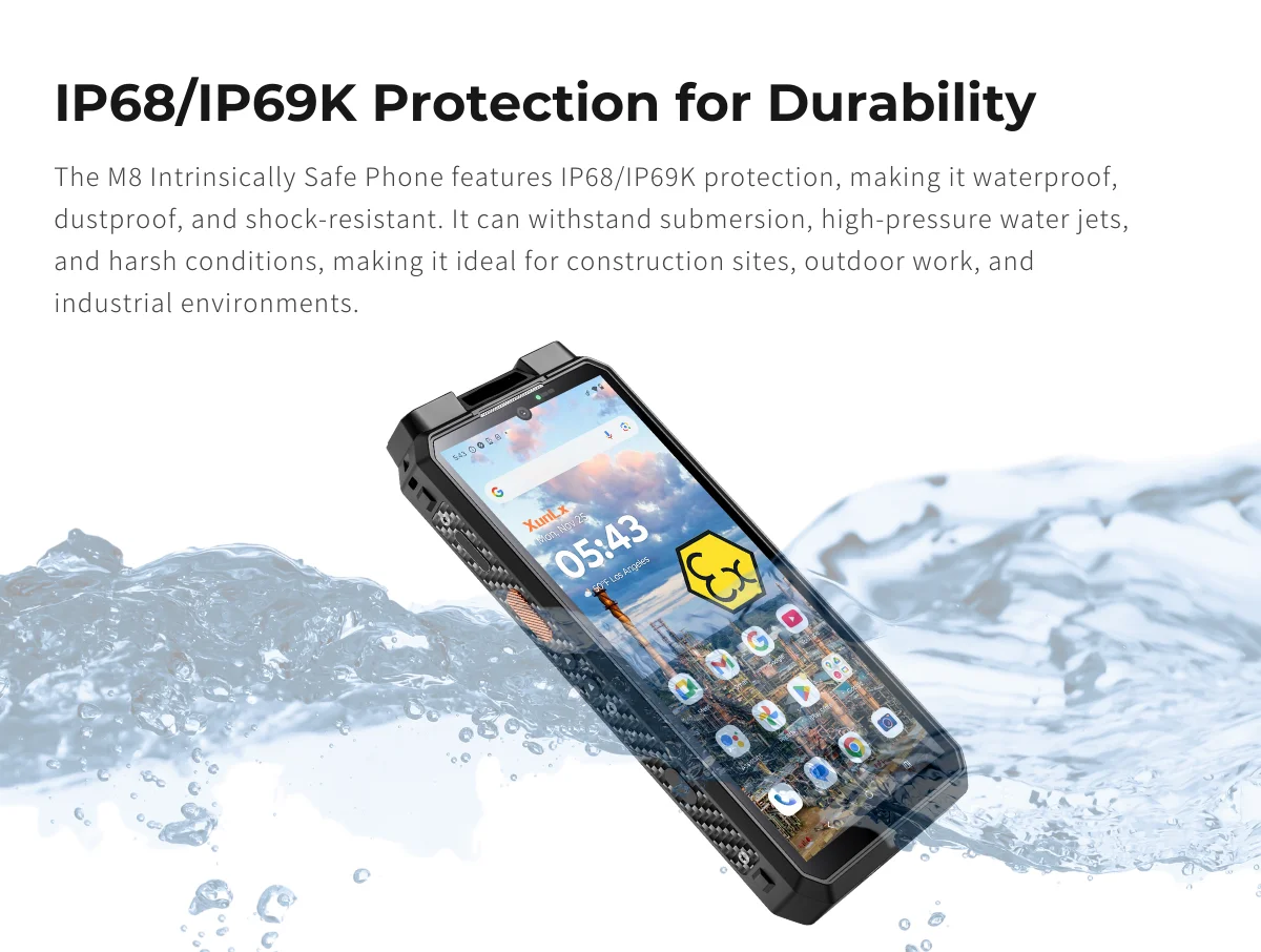 

6inch ATEX Waterproof Smartphone Nfc Original Reader Intrinsically Safe Phone Shockproof Android 13 ATEX Phone For Zone2