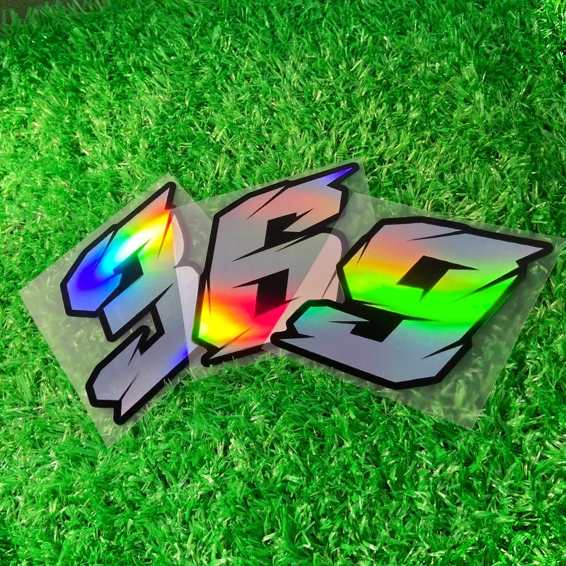 1PC Laser Number Scooter Stickers Waterproof Bicycle Motorcycle Fuel Tank Fairing Vinyl Decals for Honda Yamaha Kawasaki Ktm Bmw image 6