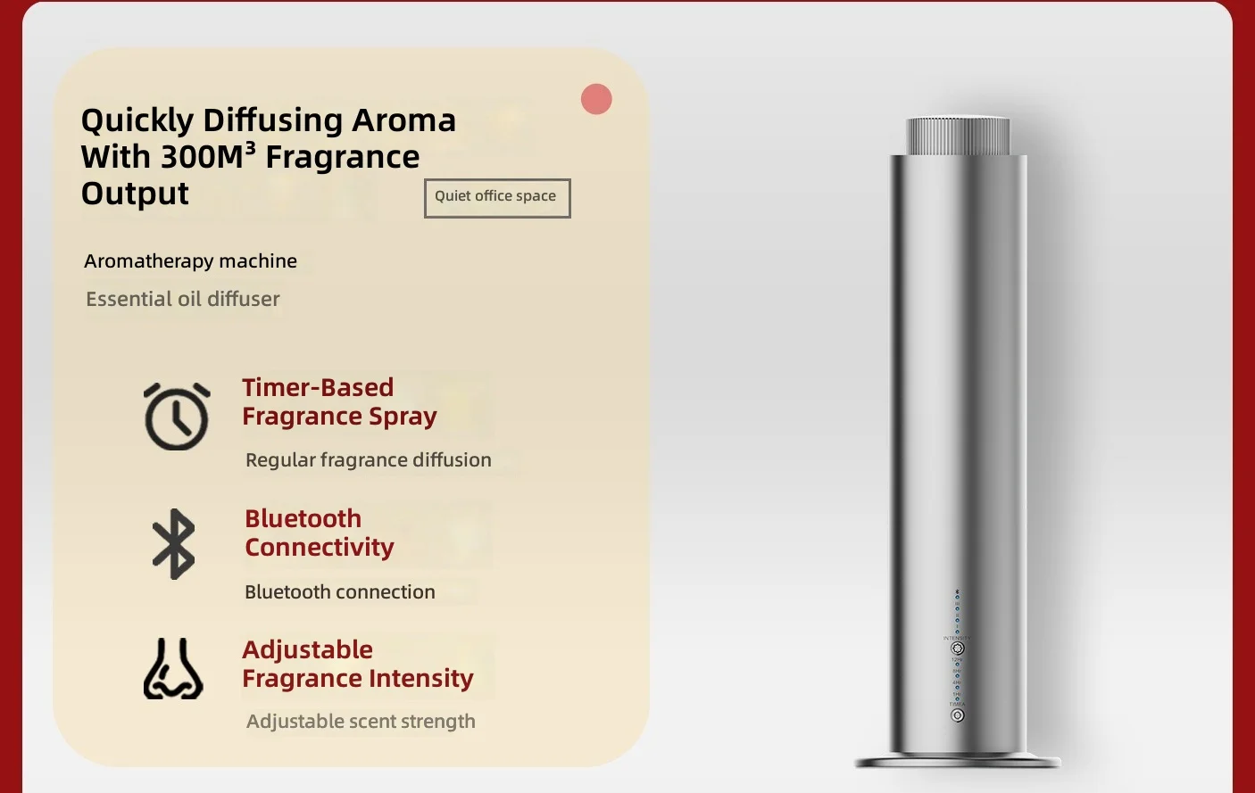 Aroma Diffuser, APP Controlled Home Fragrance Machine, Automatic Scent Dispenser for Bedroom, Desktop Essential Oil Diffuser