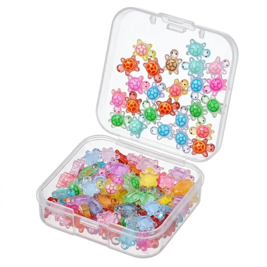 100 Stück Mini leuchtende Schildkröten, sichere, umweltfreundliche Harz-Nagelkunst-Dekorationen, DIY-Bastelarbeiten und Maniküre – Detail 5