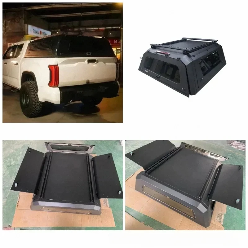 PrimeSelect Aluminum Hard Pickup Truck Bed Canopy Waterproof Glass Compatible With Tundra