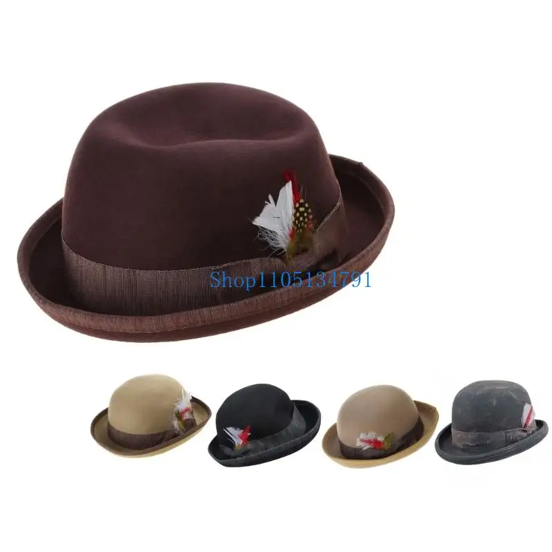 98km-vintage-wool-round-top-hat-gentlemen-casual-cap-top-hat-gift-for-father-uncle