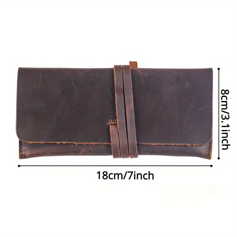1Pc Portable Pipe Storage Bag Handmade Pipe Bag Gentleman Grass Bucket Silk Storage Holder Crazy Horse Leather Rope