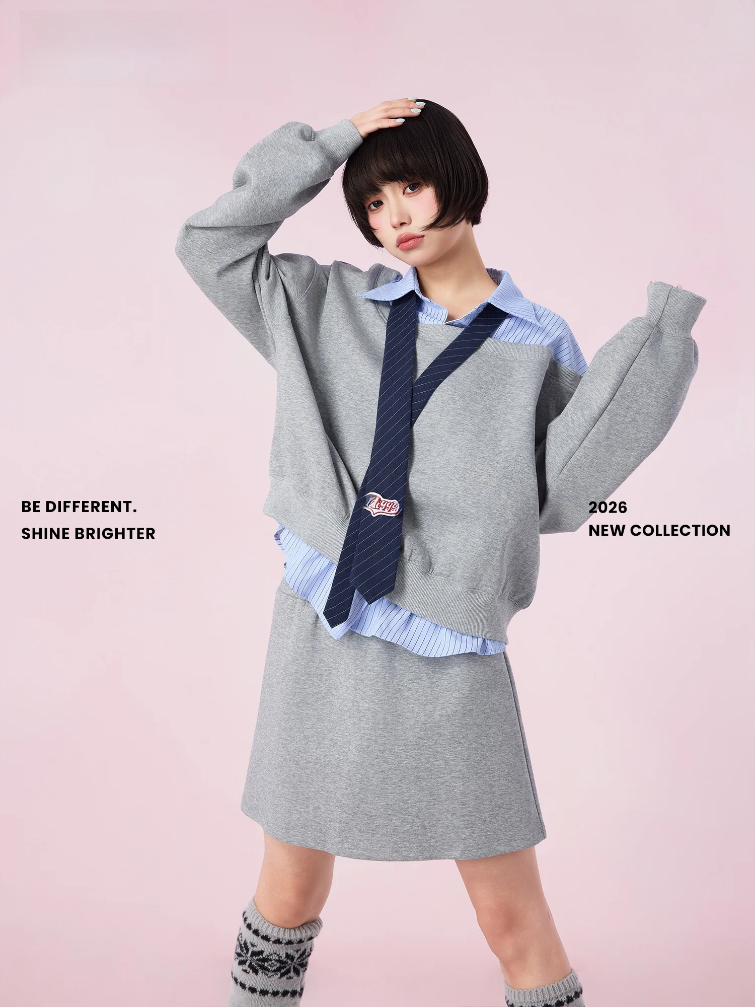 

ay Hoodie irt Elastic Waist Skirt Set Anti-Aging Spring New Arrival Women's Faion Two-Piece Suit Long Sve Casual Wear