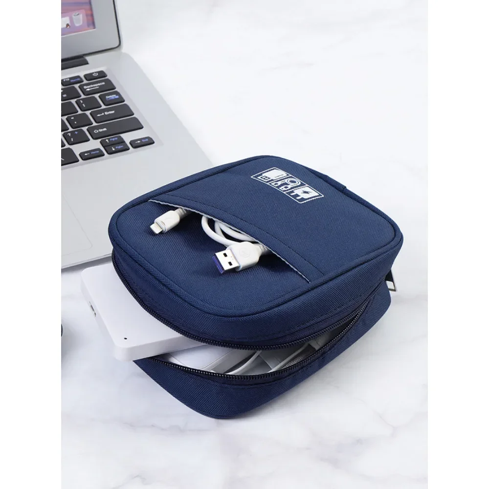 Solid Color Digital Bag Multifunctional Data Cable Headphones Organization Travel Accessories Electronic Product Protection Box