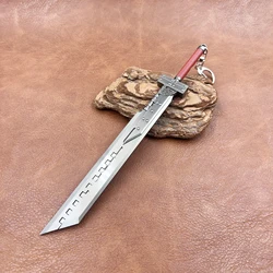 22cm Final Fusion Sword Cloud Strife Keychain FF7 Game Peripheral 1:6 Metal Model Replica Home Ornament Toy Collection