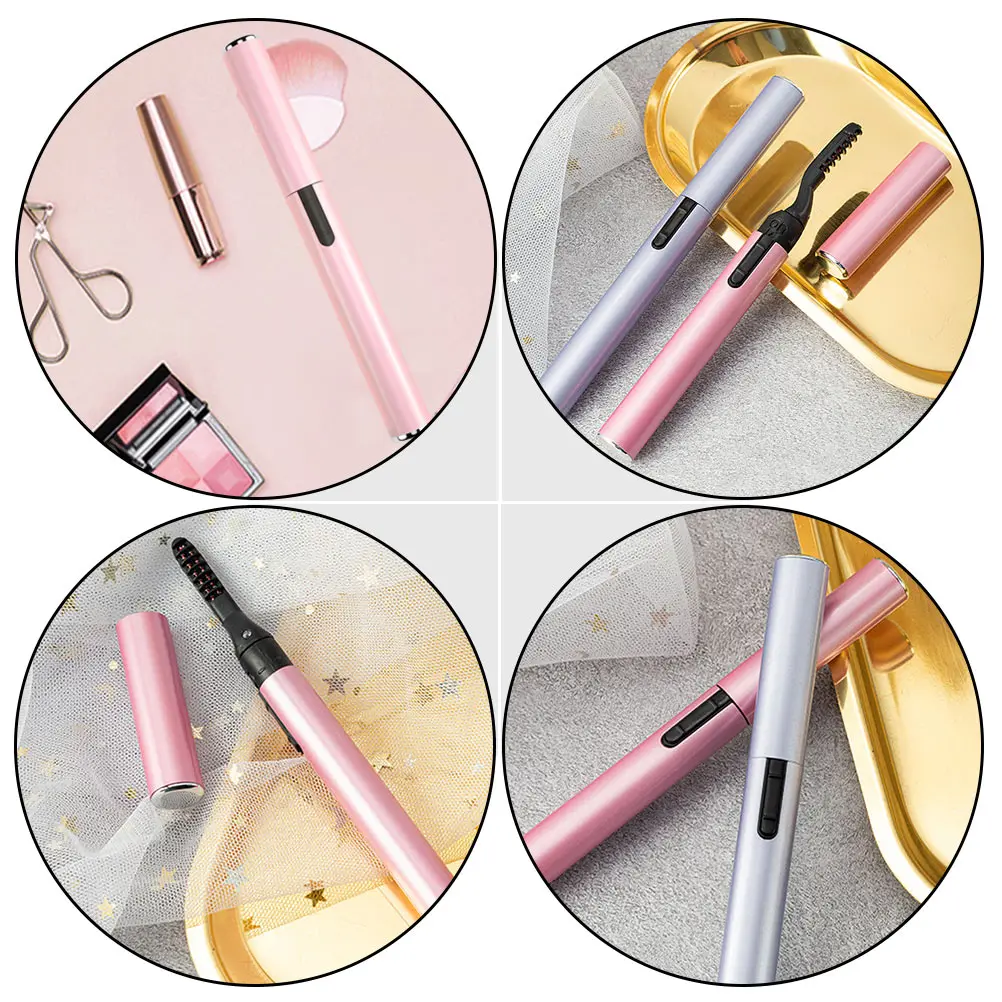 

Electric Eyelash Curler Heating Intelligent Temperature Control Portable Compact Changeable Long Life Brush Head Pink