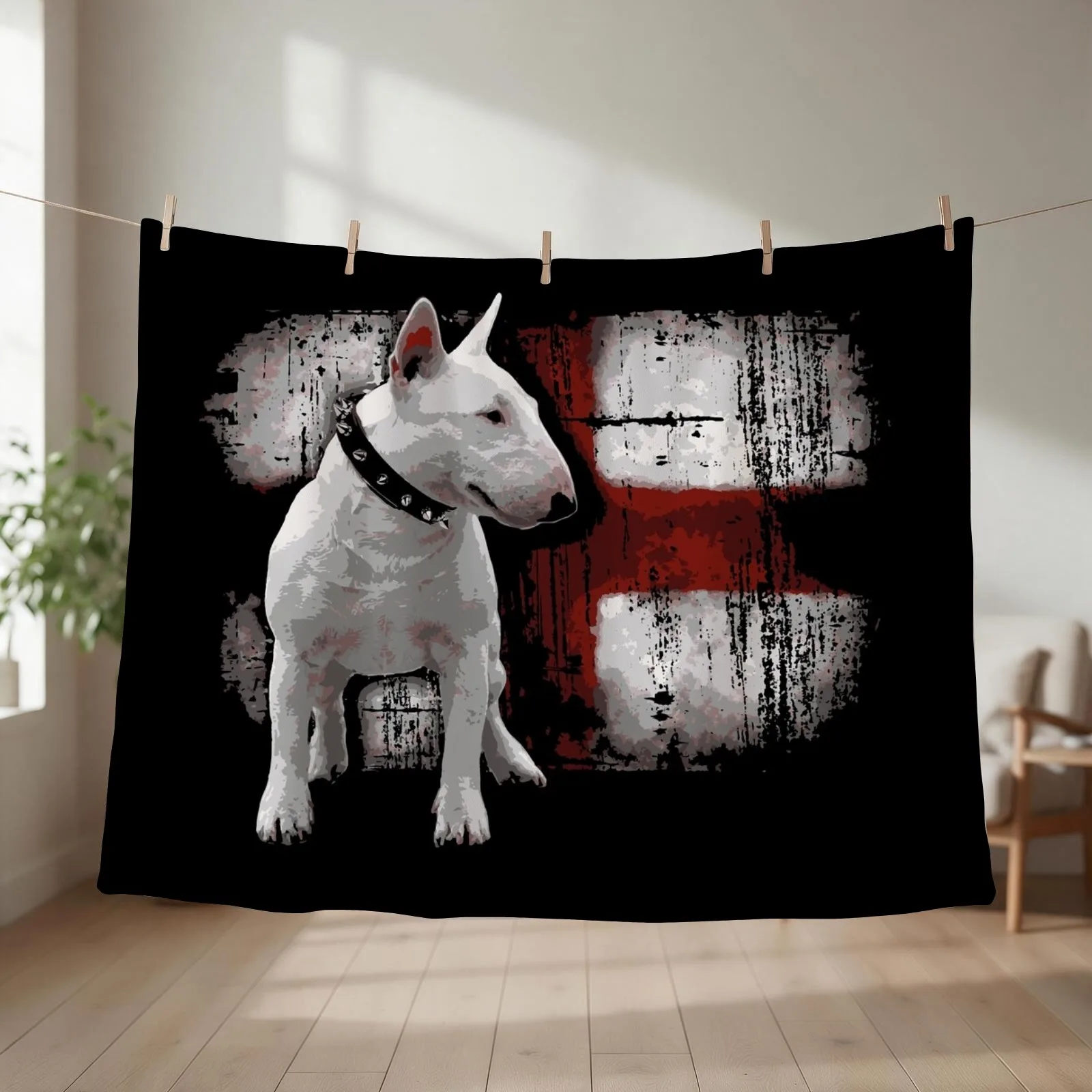 English Bullterrier Love Throw Blanket couch cozy soft plush fuzzy picnic outdoor blanket