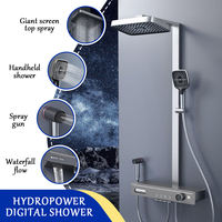 Home Bathroom Hydropower Real Time Digital Display Shower Head Set Multifunctional Handheld Shower Waist Spray  Shower System