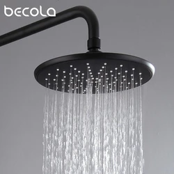 BECOLA-バスルーム用のマットブラックシャワーヘッド,ABSプラスチック蛇口,レインシャワーノズル,ファッショナブル