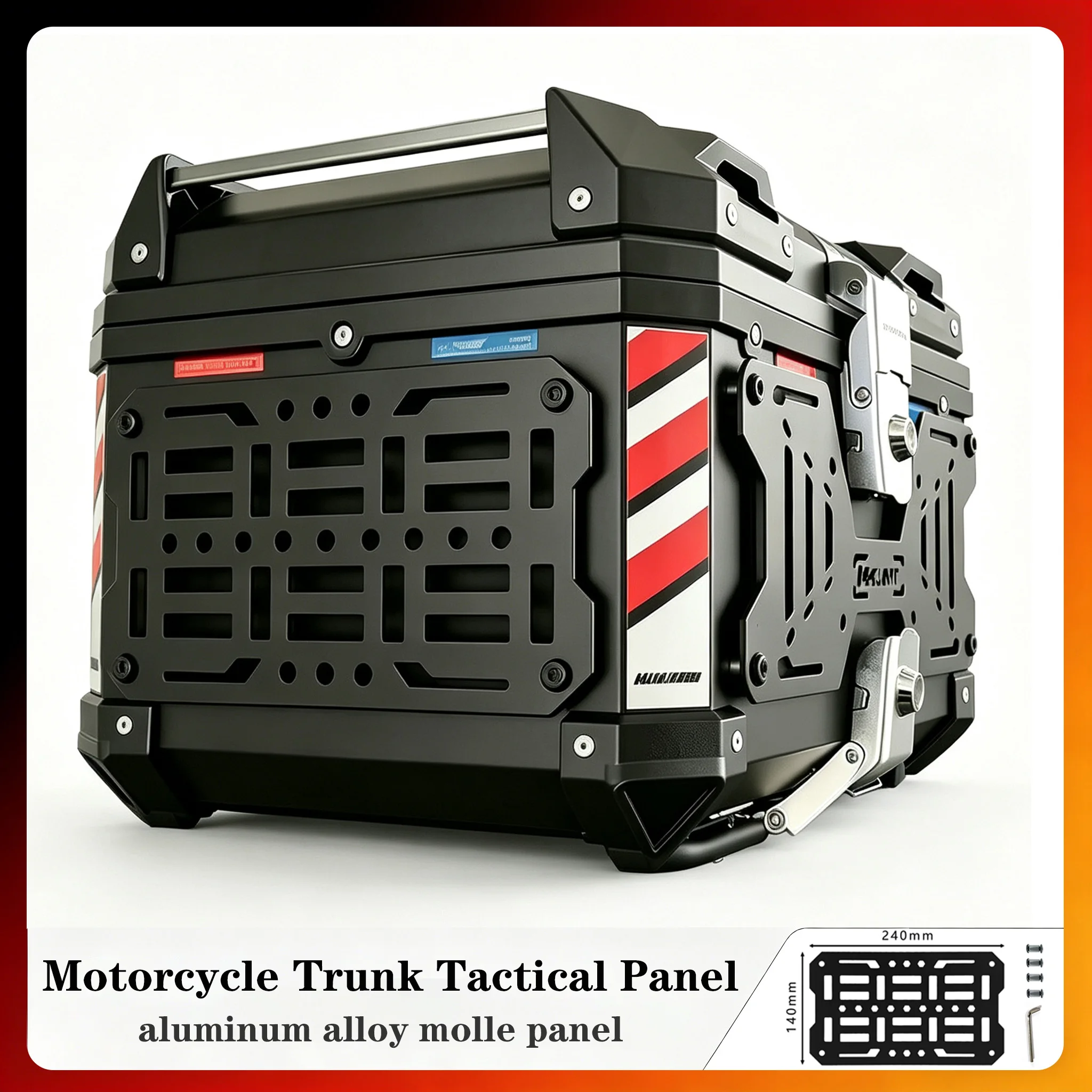 Motorcycle Trunk Tactical Panel Quick-Mounting Aluminum Alloy Molle Panel Universal Side Box Organizer Modular Storage