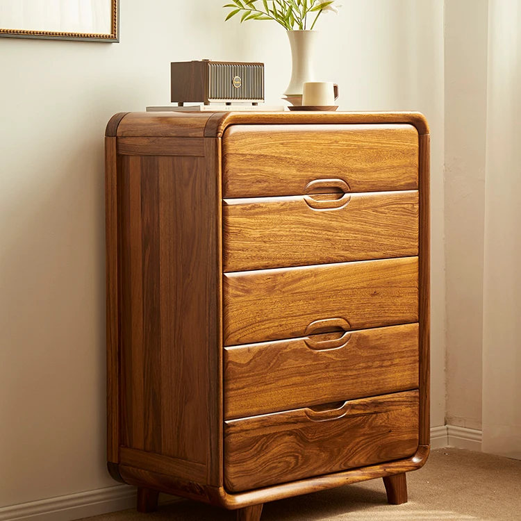 

All solid wood ebony wood four five six chest cabinet combination Chinese storage locker living room bedroom drawer porch cabine