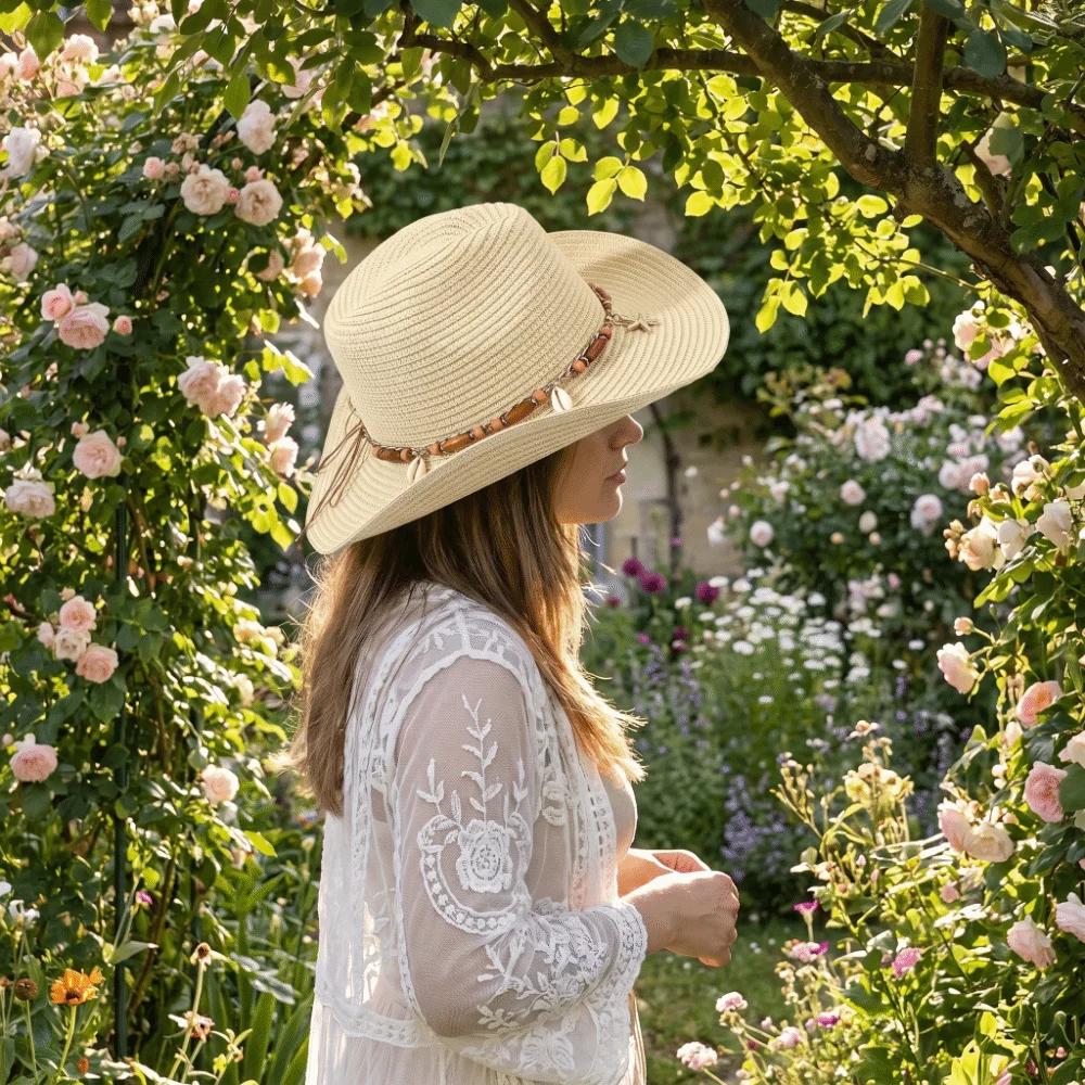 Western Style Acrylic Fibers S - Hat Floppy Wide ulasan dan harga