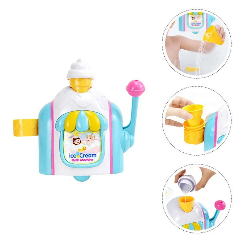 Bubble Ice Cream vendita calda bambini bagno acqua che gioca giocattoli Fun Press doccia bolle macchina bagno ventilatore giocattolo per bambini regalo