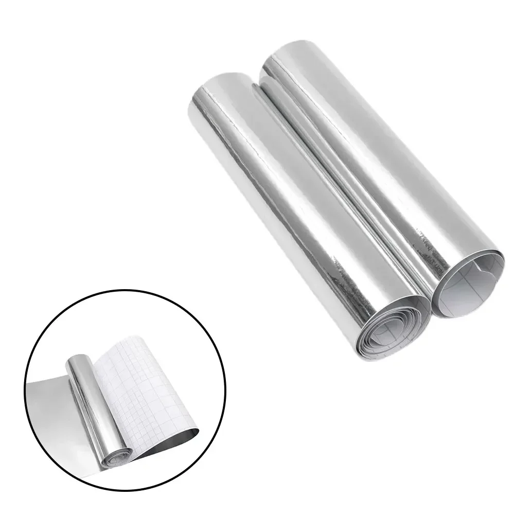 High Stretchable Mirror Silver Chrome Mirror Flexible Vinyl Wrap Sheet Roll Film Car Sticker UV Protected Decal Sheet 20*152cm