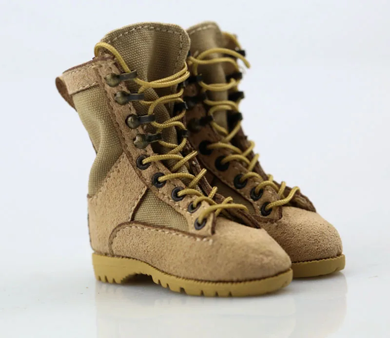 Botas tácticas del ejército de soldado masculino, zapatos militares con cordones para desierto, accesorio para modelo de figura de acción de 12 ", decoración artesanal, 1/6