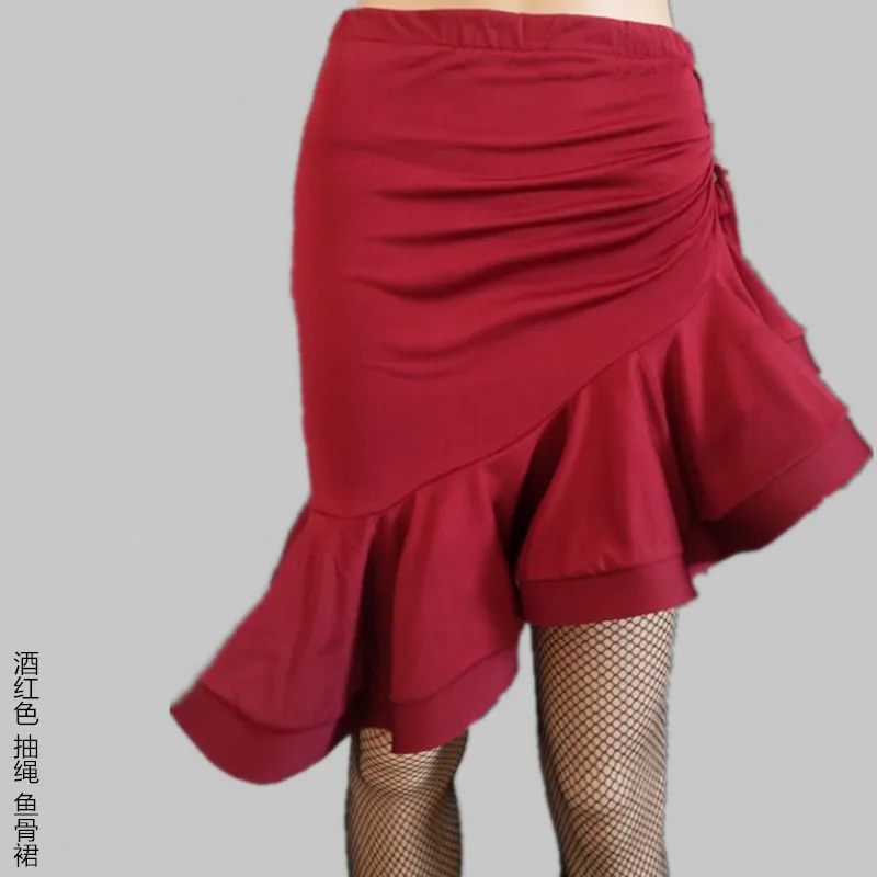 New Skirt Irregular Hip Wrap Fishtail Skirt Bottoms Pull-out Skirt New Female Adult Latin Dance Dress