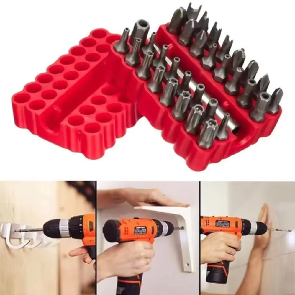 33PCS NEW Professional Security Bit Set Magnetic Security Screwdriver Bit Hex Star Spanner Electric stand Tri Wing Screwdriver