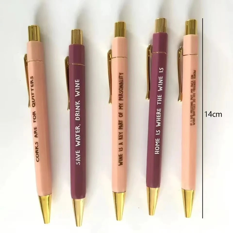 5 Stuks Push Type Grappige Pennen Set Plant Liefhebbers Balpennen Handtekening Pennen Kantoor Creatieve Pakeaging Geschenken Pen