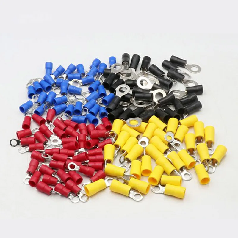 10 Stuks 0.5-6mm2 Rv Serie Aansluitklem O-Type Kabel Schoenen Elektrische Connector 4-Kleuren RV1.25-4 RV2-3 RV2-4 RV3.5-4 RV5.5-4