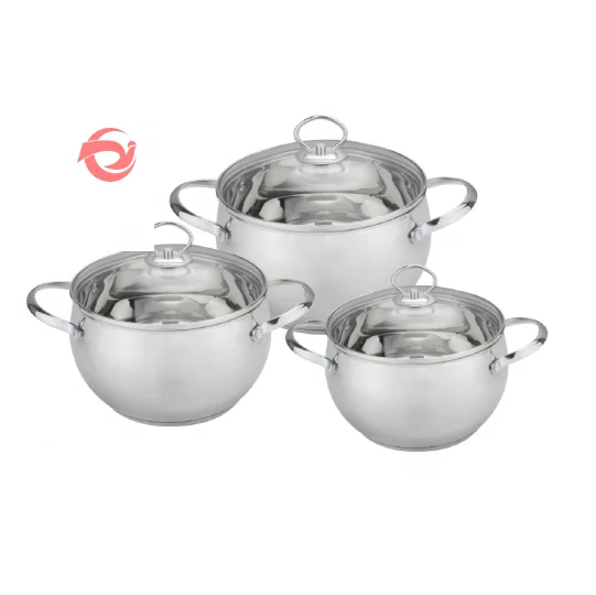 New Design 2024 Stainless Steel Universal Gas and Induction Cooker Set Glass Lid Pot and Pot Set