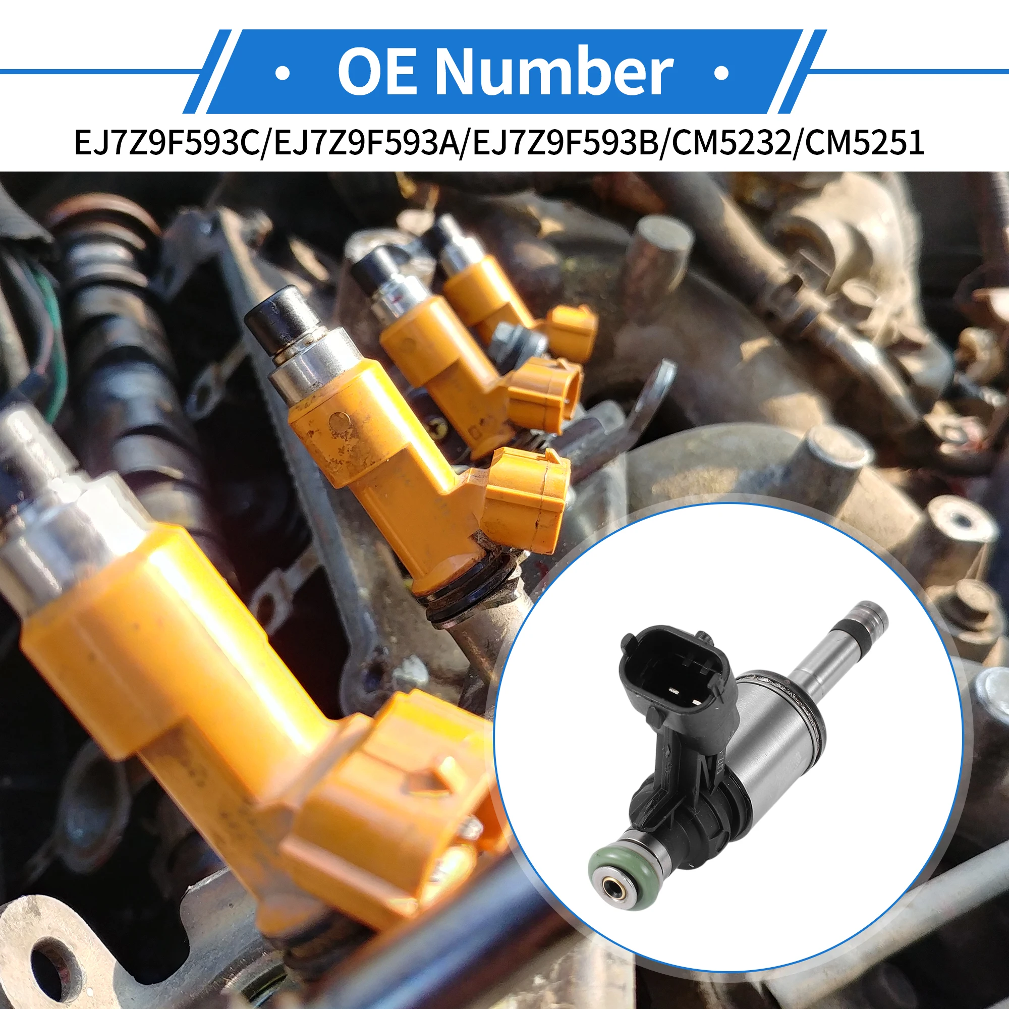 

UXCELL 1 шт. No EJ7Z9F593C/EJ7Z9F593A Топливная форсунка для Ford для Mustang 2019-2023 гг.